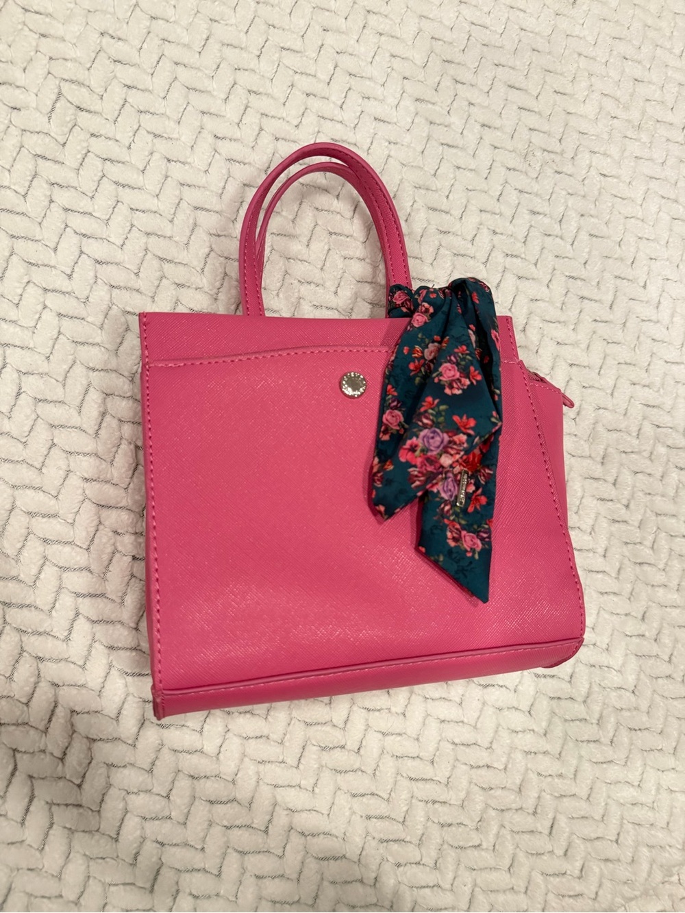 Steve Madden Mini Tote Bag with Floral Scarf